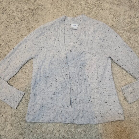 Old Navy Confetti Heathered Gray Open Front Cardigan Sweater - Picture 1 of 8